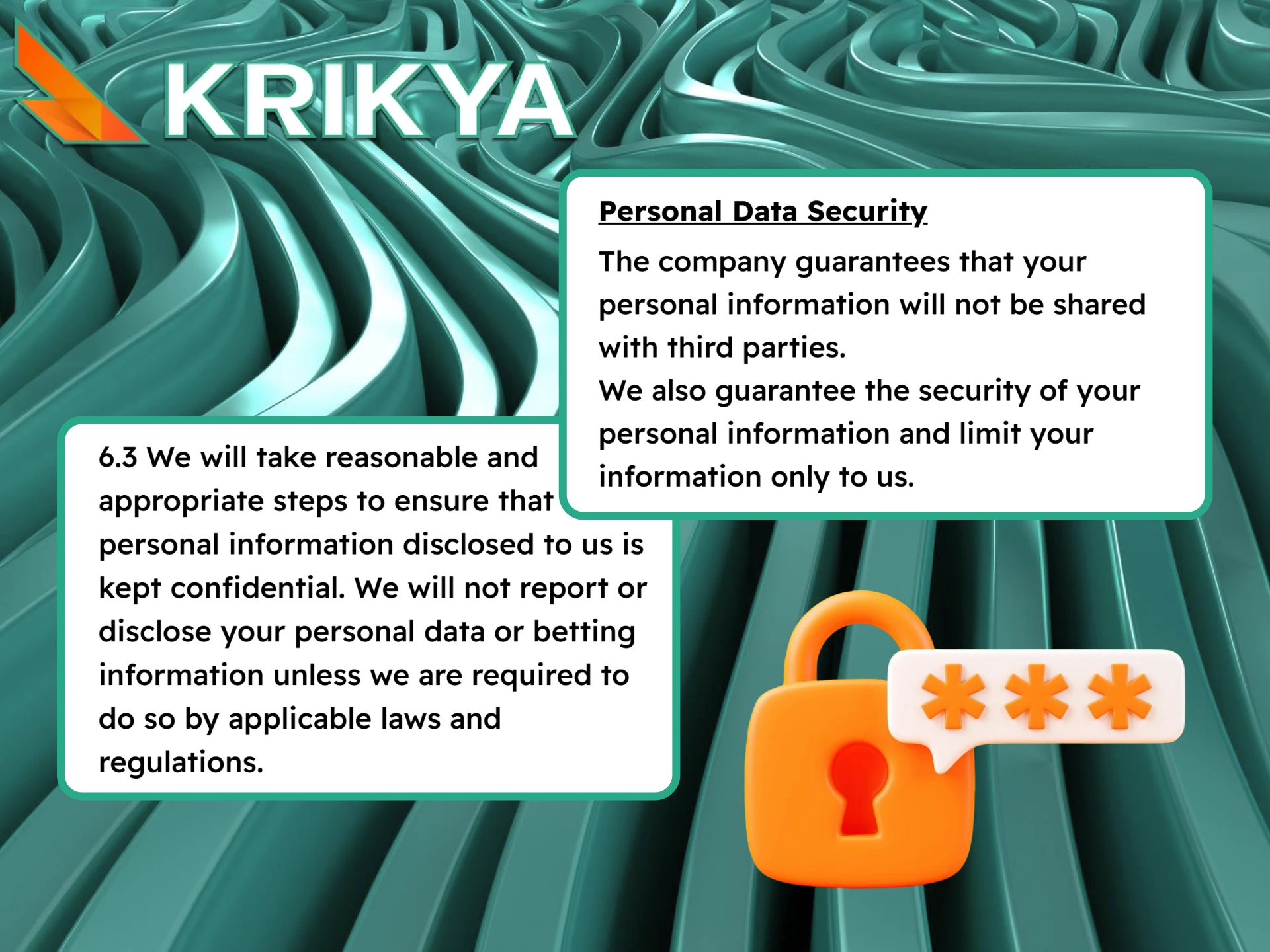 Trust Krikya SSL encryption and data protection to keep your personal information and transactions safe.
